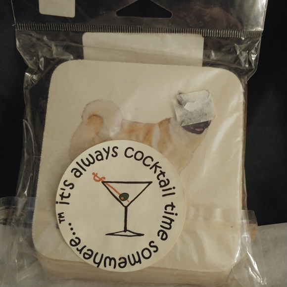 Set of 4 Coasters - Akita Picture - NWOT - Picture 4 of 5